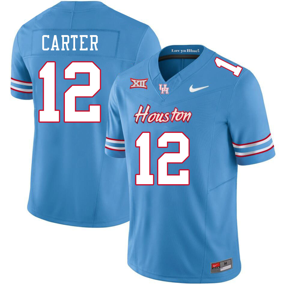 Men #12 Ajani Carter Houston Cougars College Football Jerseys Stitched-Oilers